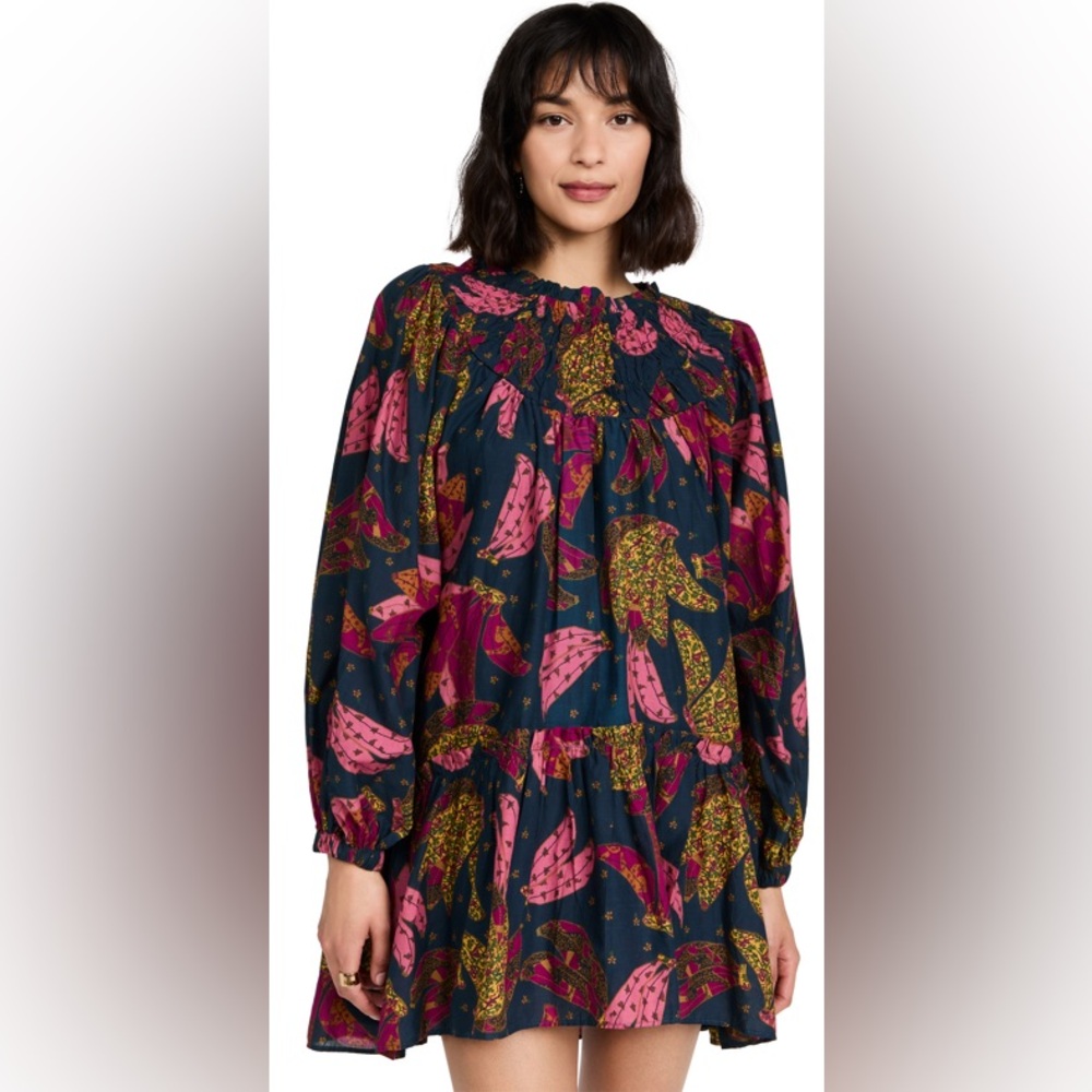 SHORT SLEEVE FARM Rio Patchwork Bananas Mini Dress
